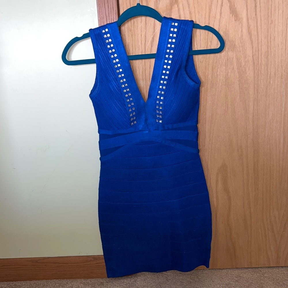 Blue bandage dress